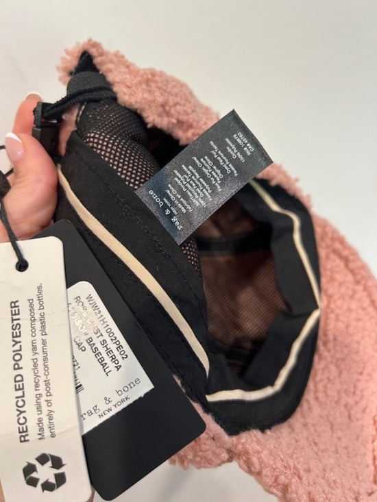 rag & bone Cozy Sherpa Addison Baseball Cap one size adult new dusty rose pink main image 6